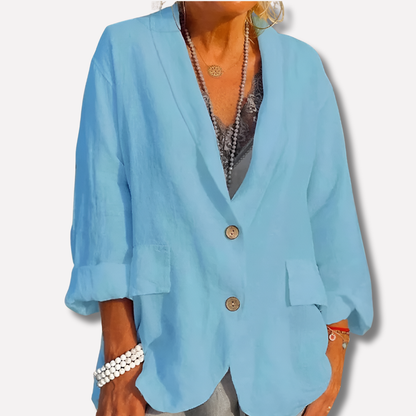 Da Donna Blazer Relax Bottoni Eleganza Casual Moderna
