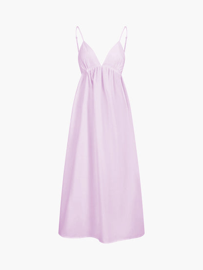Da Donna Abito Maxi con Spalline Scollo Profondo e Vita Aperta