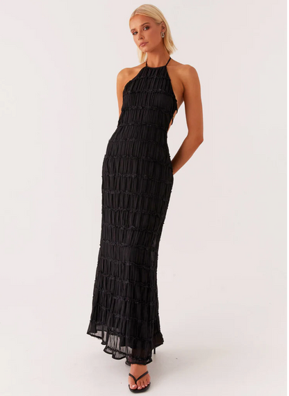 Da Donna Abito Maxi Testurizzato con Collo all'Americana da Invitata a Matrimonio