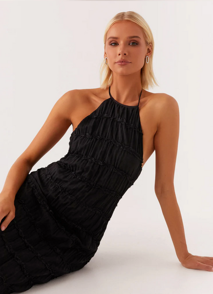 Da Donna Abito Maxi Testurizzato con Collo all'Americana da Invitata a Matrimonio