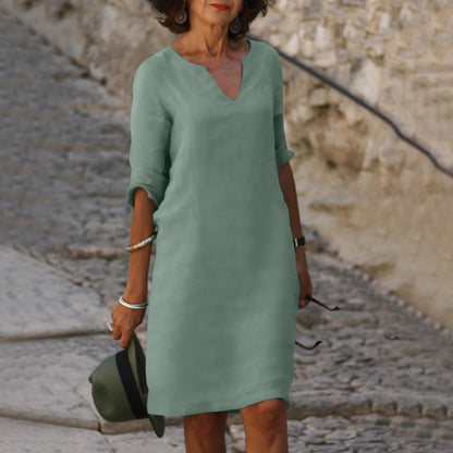 Women's Midi Dress with Soft Silhouette in Refined Summer Style