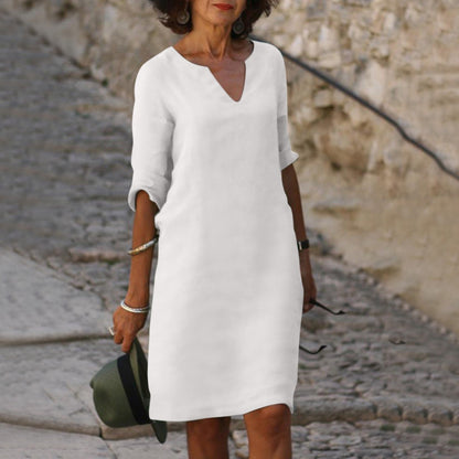 Women's Midi Dress with Soft Silhouette in Refined Summer Style