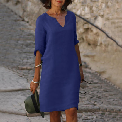 Women's Midi Dress with Soft Silhouette in Refined Summer Style