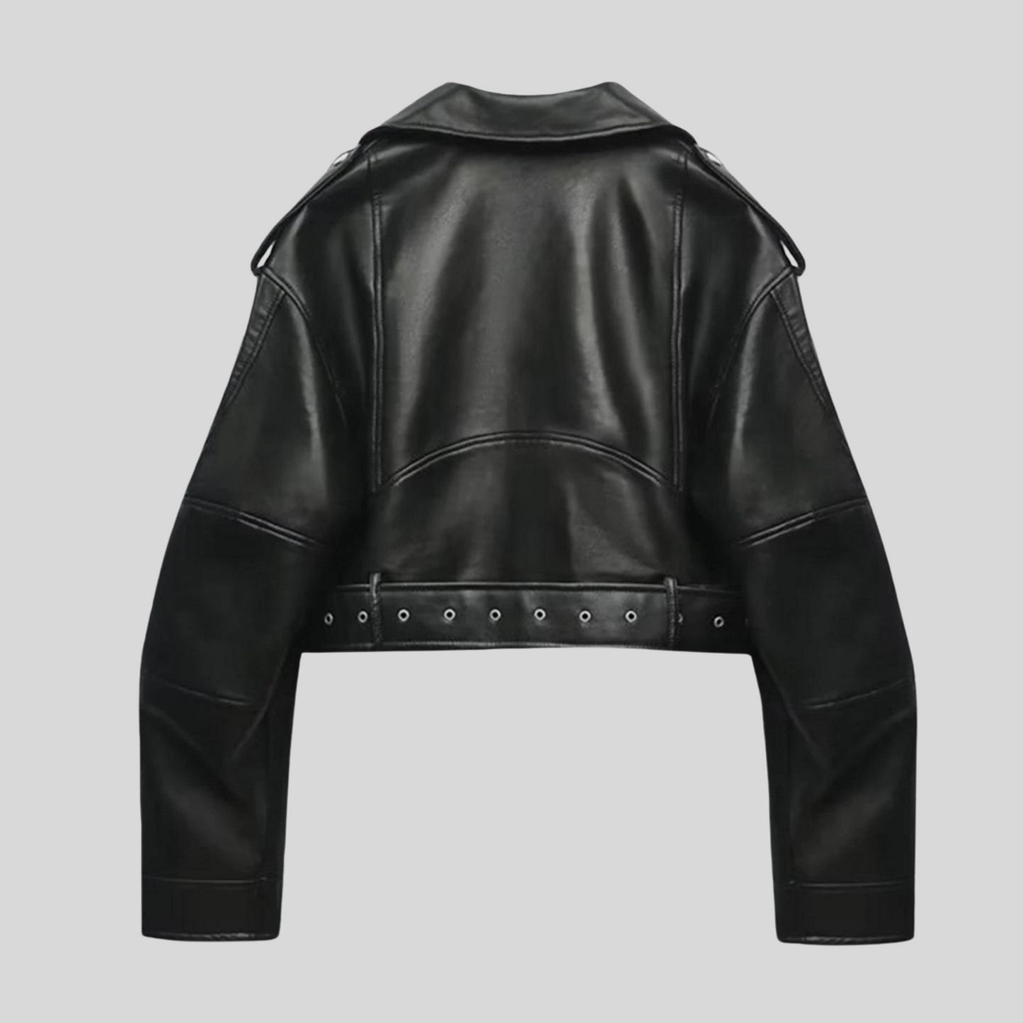 Da Donna Giacca Biker in Ecopelle con Cintura