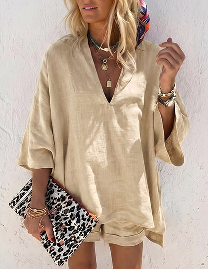 Da Donna Set Lounge con Top Comodo con Scollo a V