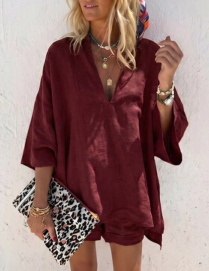 Da Donna Set Lounge con Top Comodo con Scollo a V