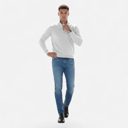 Da Uomo Maglia Heritage con Zip Collo Alto in Cashmere Blend