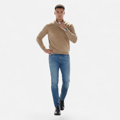 Da Uomo Maglia Heritage con Zip Collo Alto in Cashmere Blend