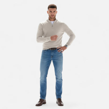 Da Uomo Maglia Heritage con Zip Collo Alto in Cashmere Blend