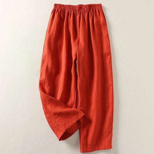 Da Donna Pantaloni Palazzo a Gamba Larga con Vita Elasticizzata
