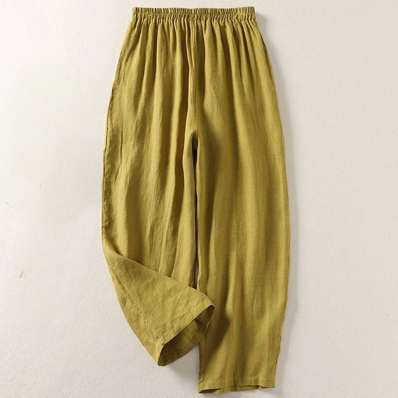 Da Donna Pantaloni Palazzo Relax a Gamba Larga con Vita Elasticizzata
