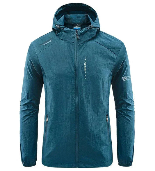Da Uomo Giacca Estiva Ultra Leggera con Cappuccio Antivento e Protezione Solare