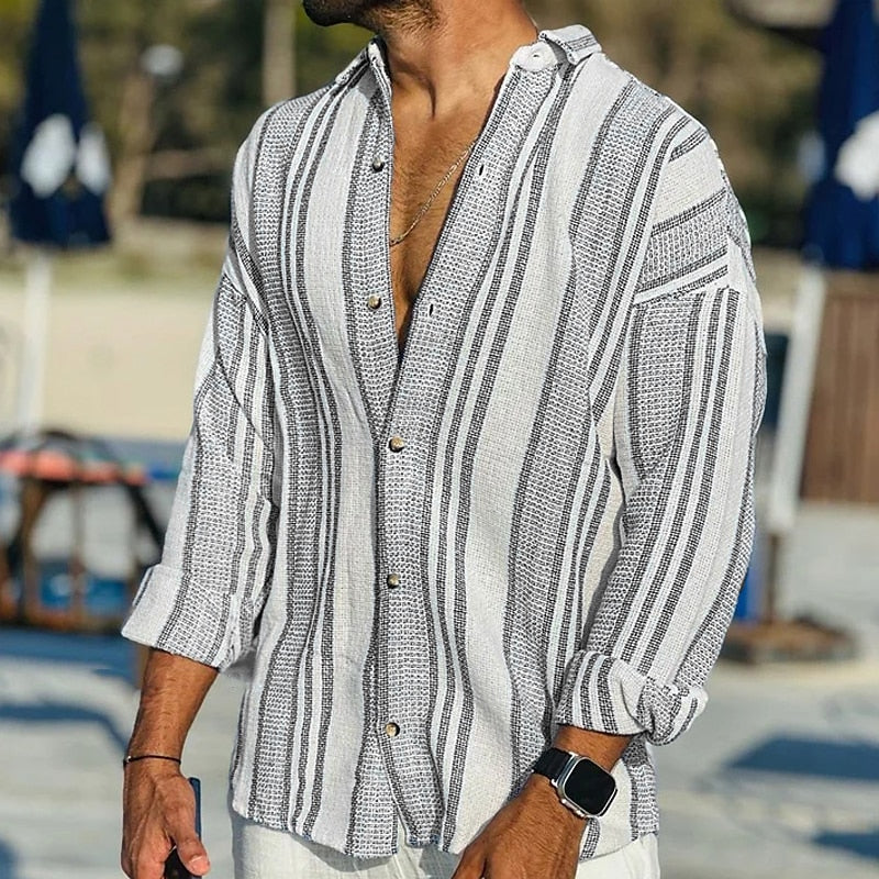 Da Uomo Camicia Riga Vintage Relax Eleganza Casual Moderna