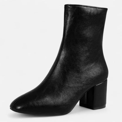 Da Donna Stivaletti Pelle Tacco Blocco Struttura Essenziale Elegante