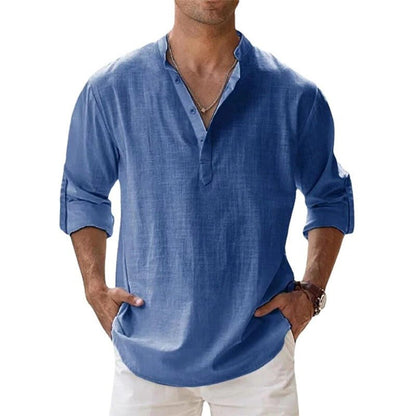 Da Uomo Camicia Linen Blend Relaxed Summer Essential