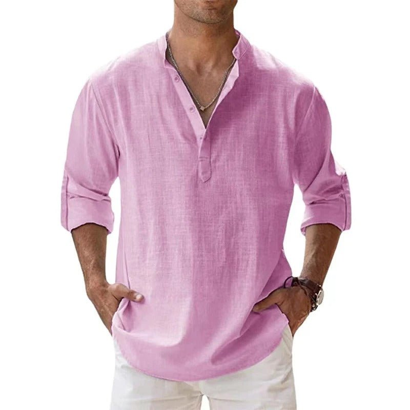 Da Uomo Camicia Linen Blend Relaxed Summer Essential