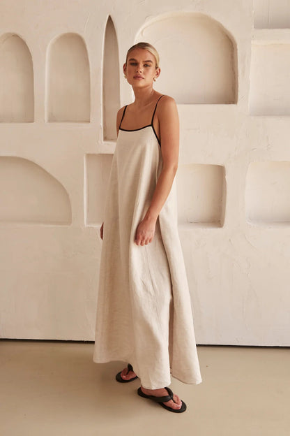 Da Donna Abito Maxi Spalline Sottili Silhouette Fluida Rilassata