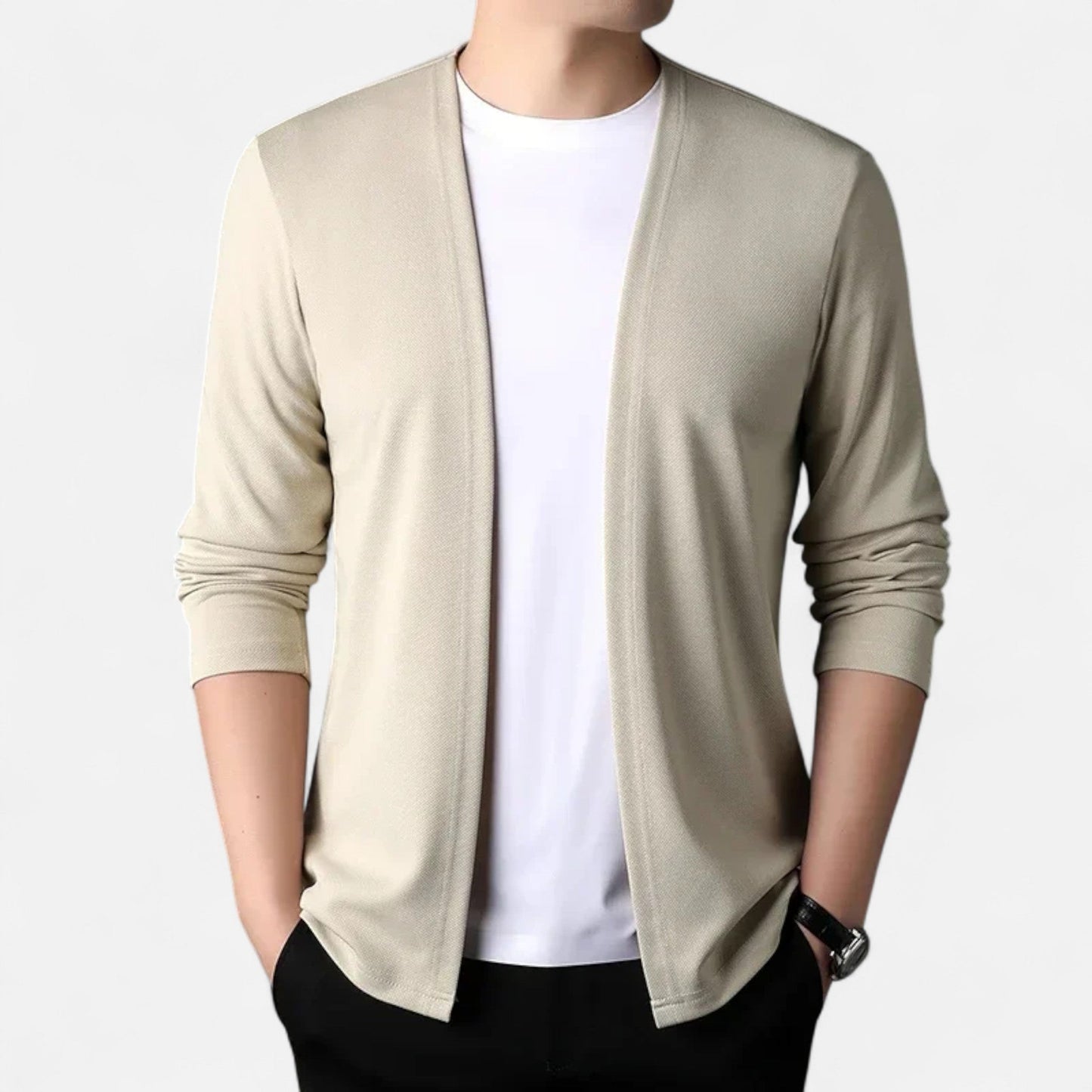 Da Uomo Cardigan Aperto Stile Minimal Eleganza Casual Moderna