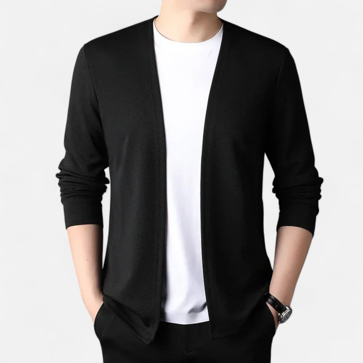 Da Uomo Cardigan Aperto Minimal Relax Fit Casual Moderno