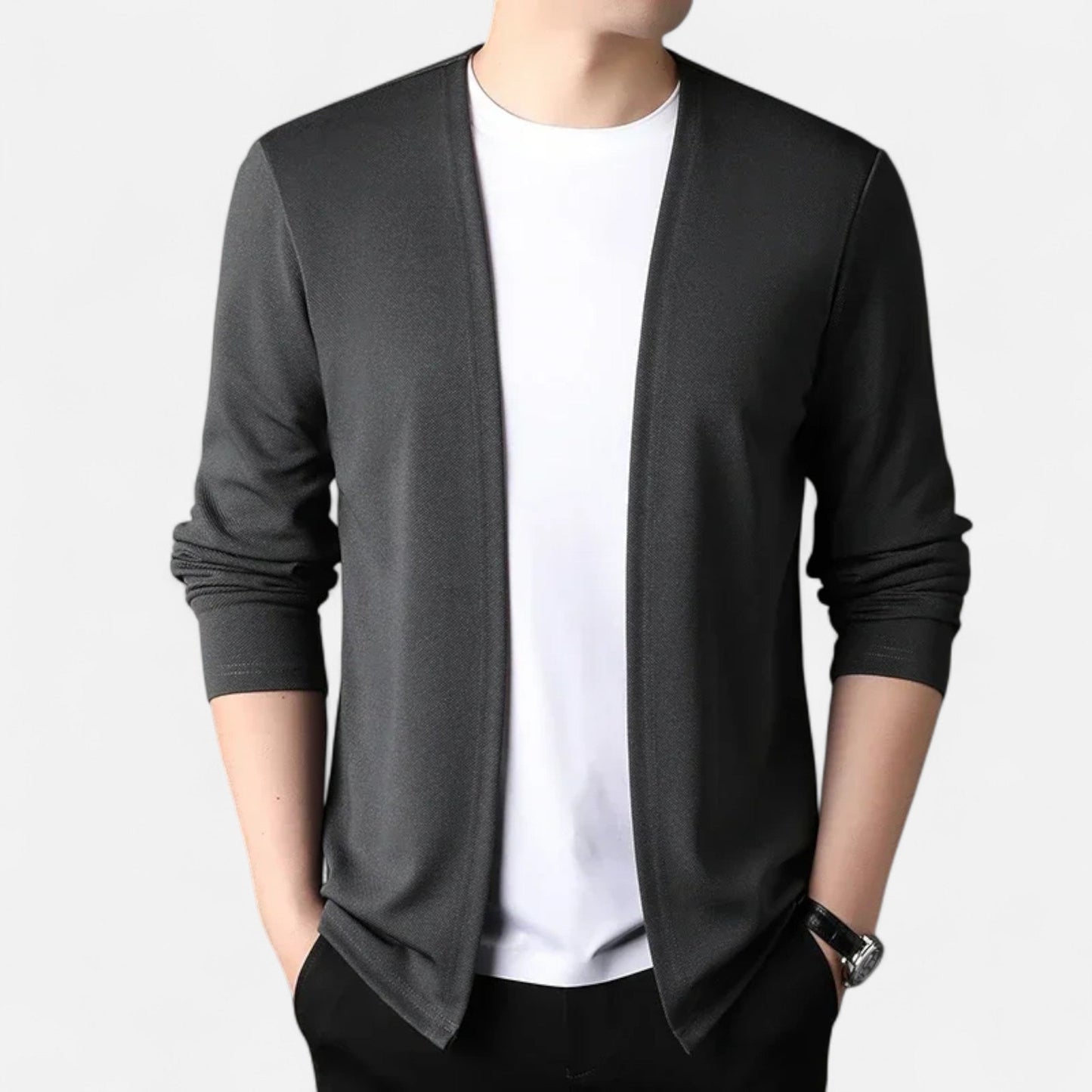 Da Uomo Cardigan Aperto Minimal Relax Fit Casual Moderno