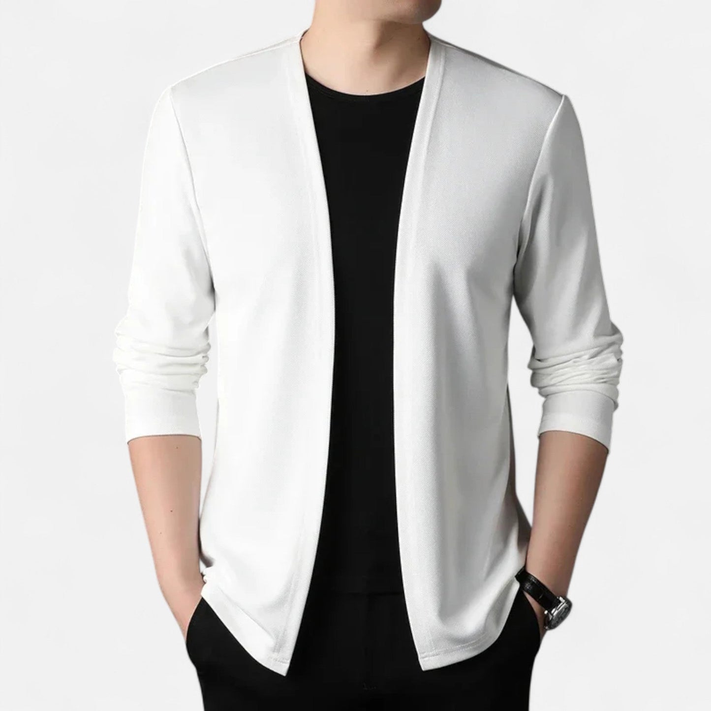 Da Uomo Cardigan Aperto Stile Minimal Eleganza Casual Moderna