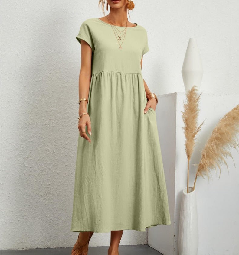 Da Donna Abito Maxi Morbido Linea Fluida Essenziale