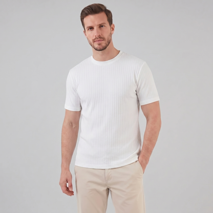 Da Uomo T-Shirt a Costine Girocollo Slim Fit