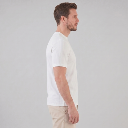 Da Uomo T-Shirt a Costine Girocollo Slim Fit