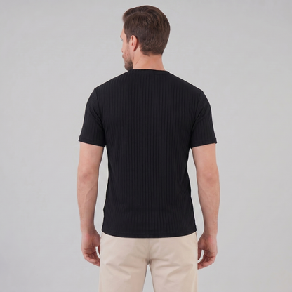 Da Uomo T-Shirt a Costine Girocollo Slim Fit