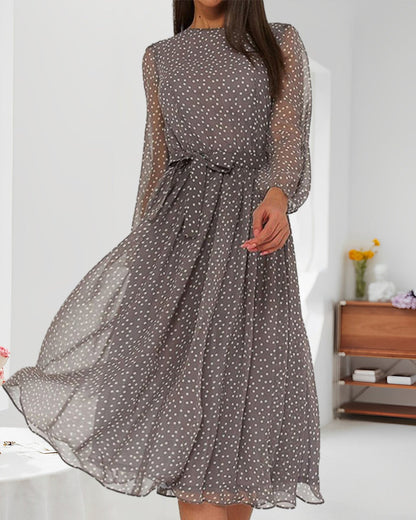 Da Donna Abito Midi Fluido con Maniche Vaporose