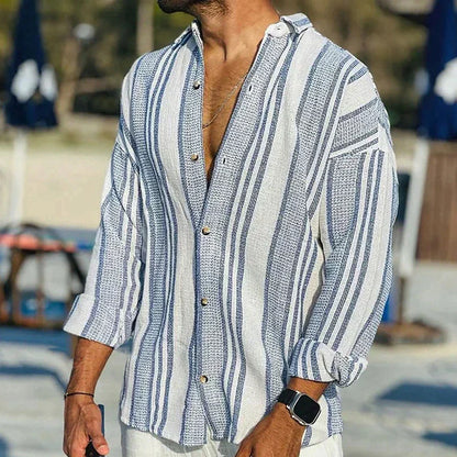 Da Uomo Camicia Riga Vintage Relax Eleganza Casual Moderna