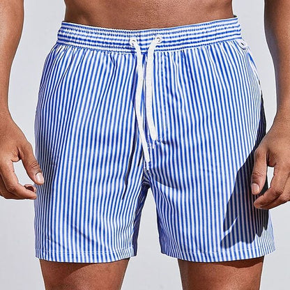 Men's Swimwear with Stripes and Drawstring Relax Casual Modern