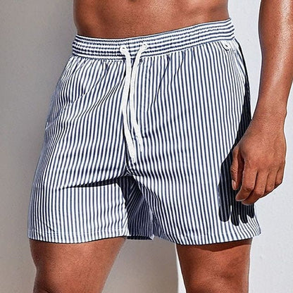Men's Swimwear with Stripes and Drawstring Relax Casual Modern