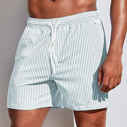 Men's Swimwear with Stripes and Drawstring Relax Casual Modern