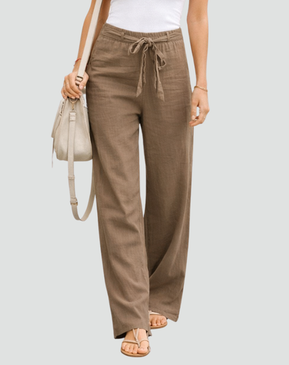 Da Donna Pantaloni in Lino Ampi con Coulisse