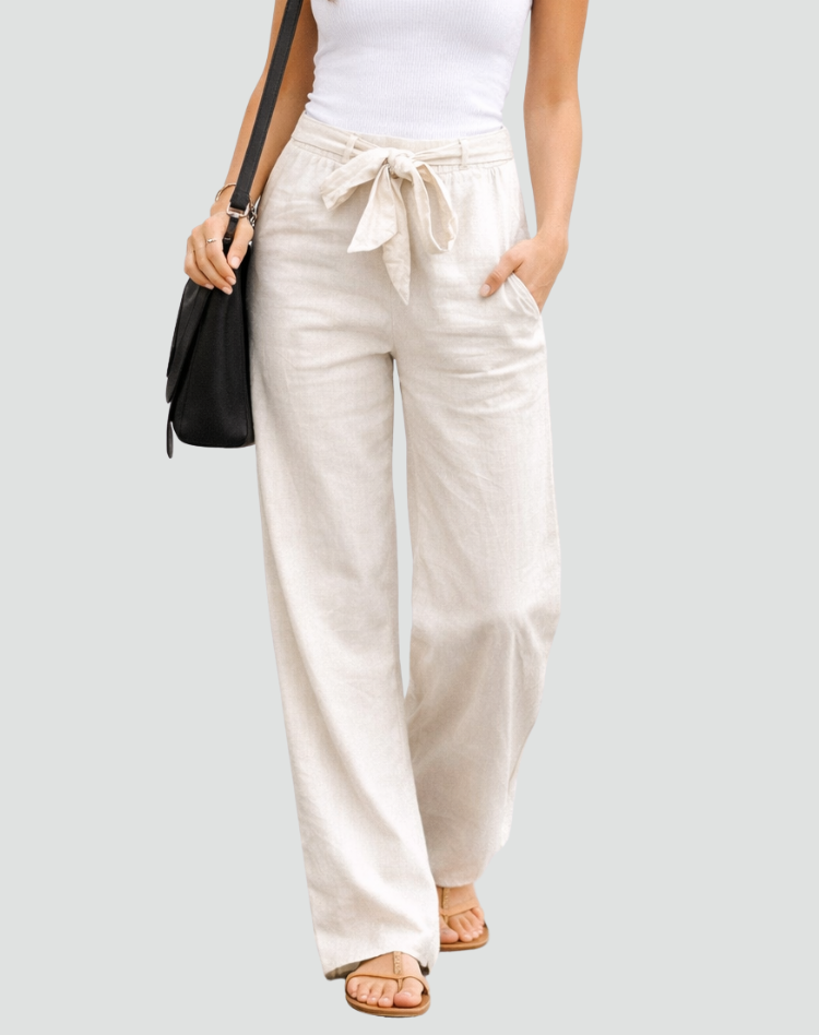 Da Donna Pantaloni in Lino Ampi con Coulisse