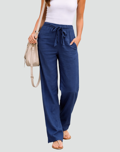 Da Donna Pantaloni in Lino Ampi con Coulisse