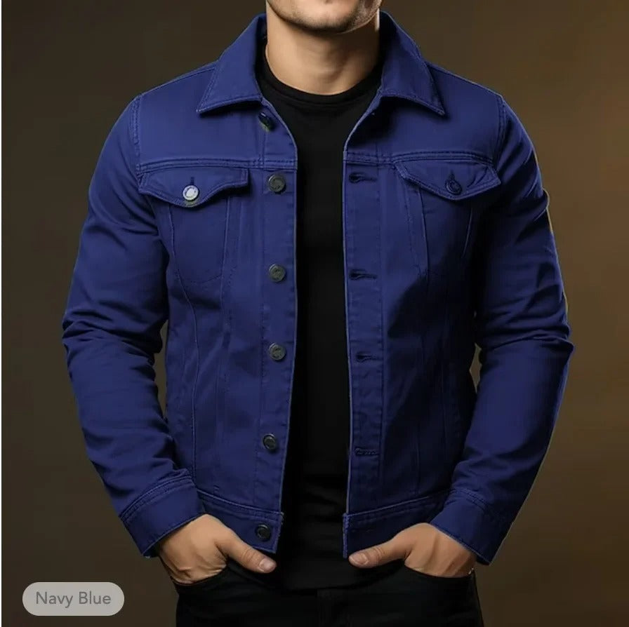 Da Uomo Giacca Denim Leggera Stile Casual Moderno