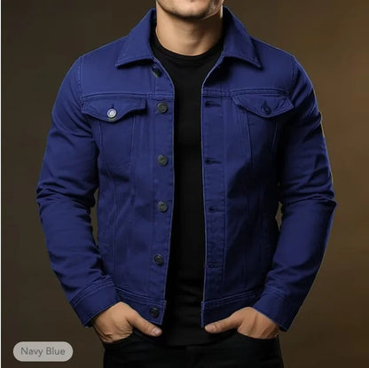 Da Uomo Giacca Denim Leggera Stile Casual Moderno