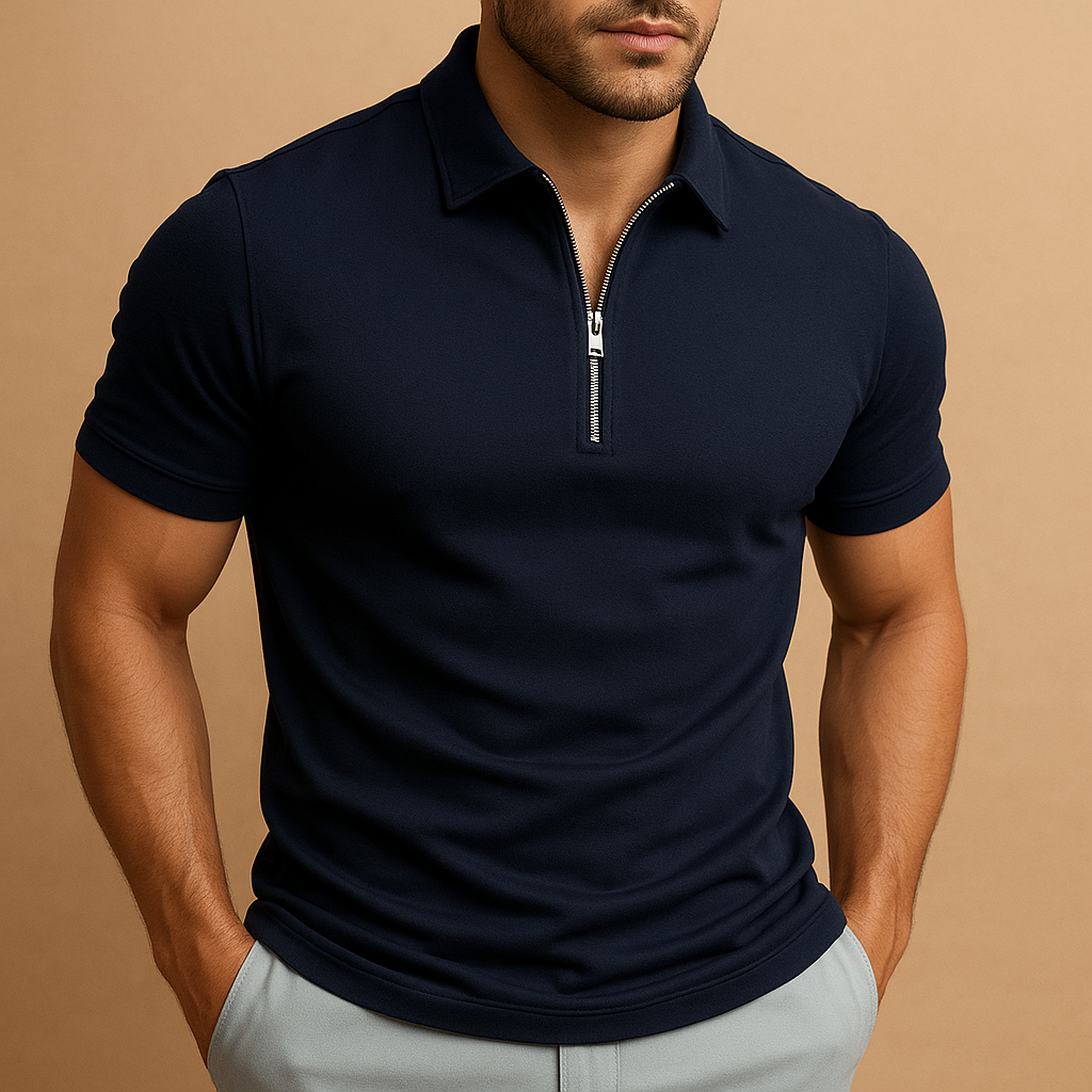 Men's Slim Modern Essential Zip Polo