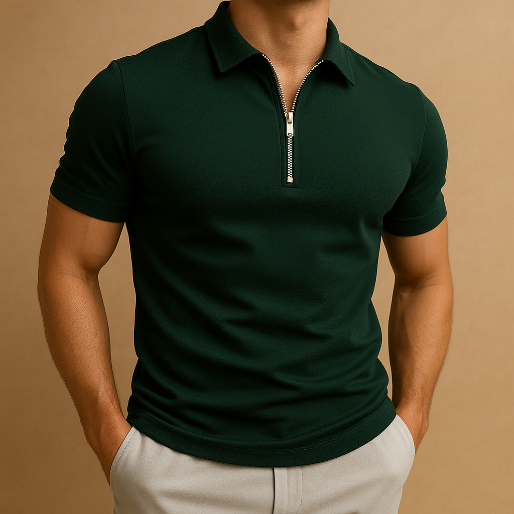 Men's Slim Modern Essential Zip Polo