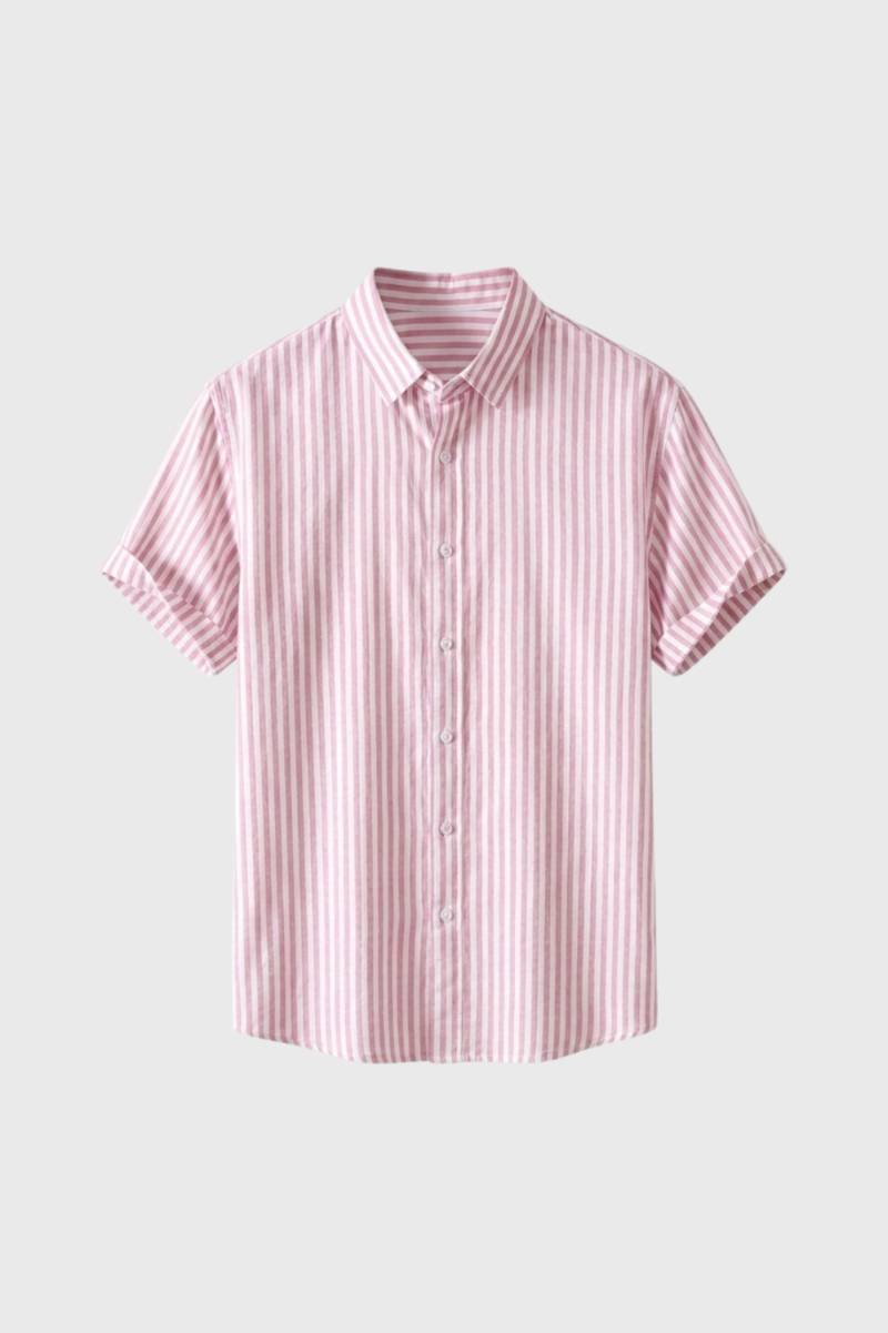 Da Uomo Camicia Stampata con Abbottonatura Frontale e Colletto Ordinato
