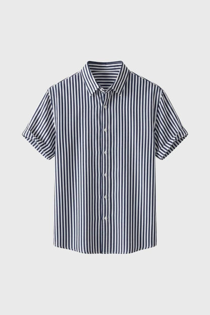 Da Uomo Camicia Stampata con Abbottonatura Frontale e Colletto Ordinato
