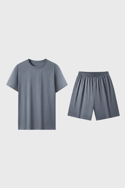 Da Uomo Set T-Shirt Girocollo Shorts Vestibilità Comoda