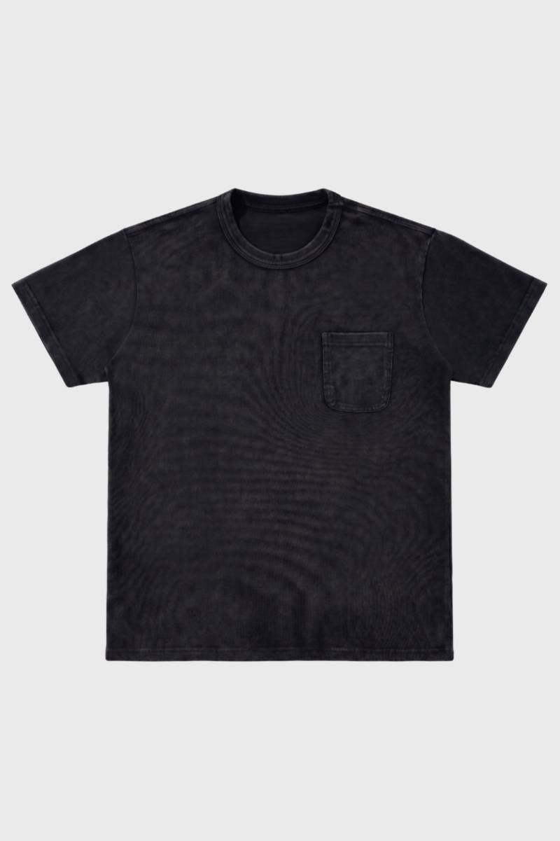 Men's T-Shirt with Chest Pocket Washed Cut Casual  