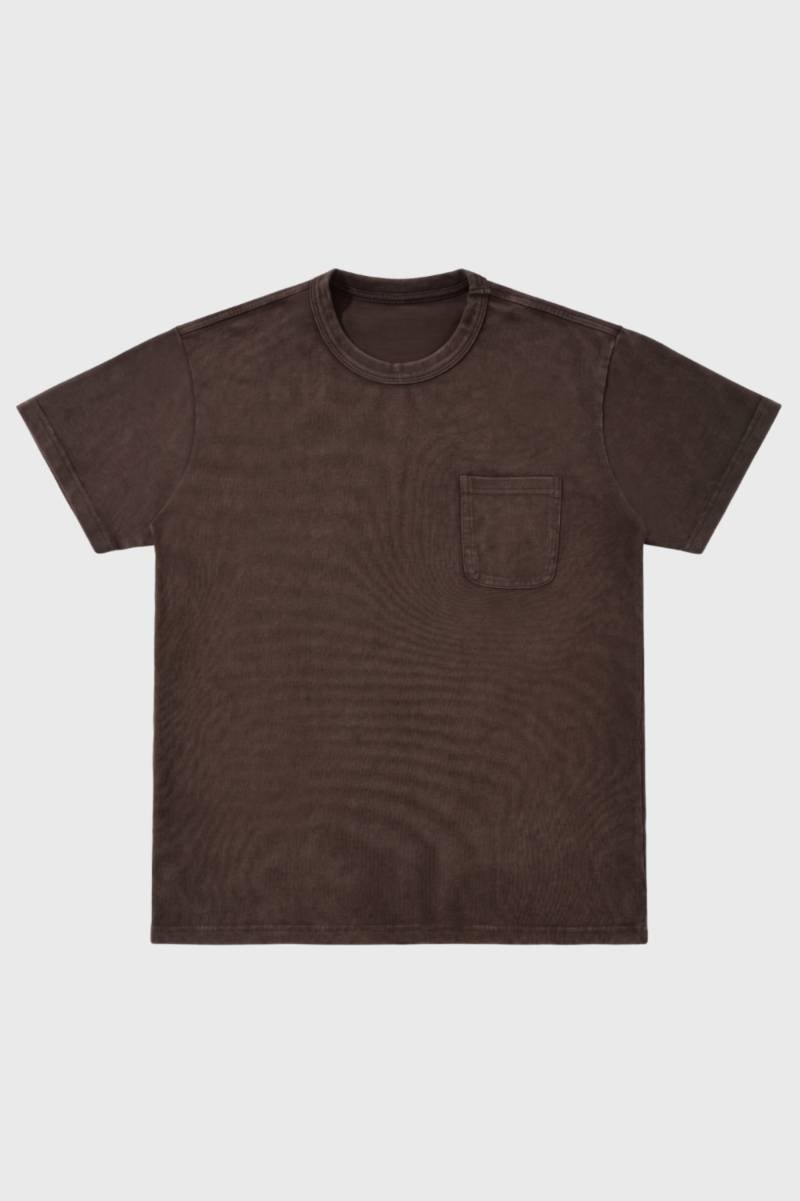 Men's T-Shirt with Chest Pocket Washed Cut Casual  