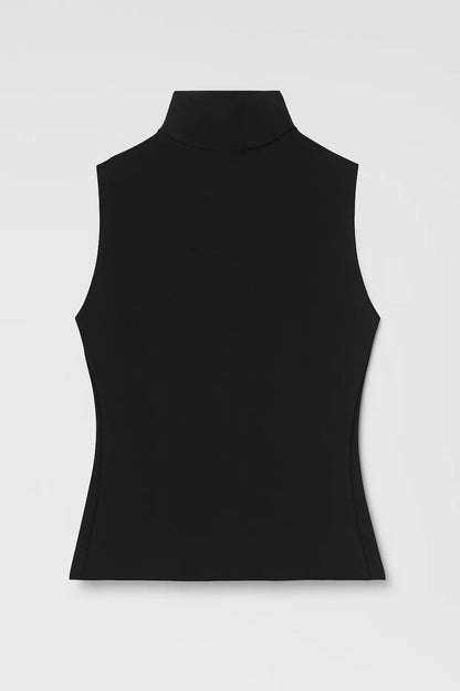 Da Donna Top Smanicato Collo Alto Linea Aderente