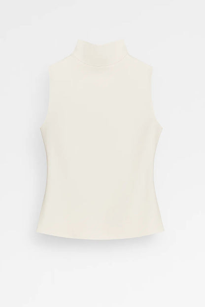 Da Donna Top Smanicato Collo Alto Linea Aderente