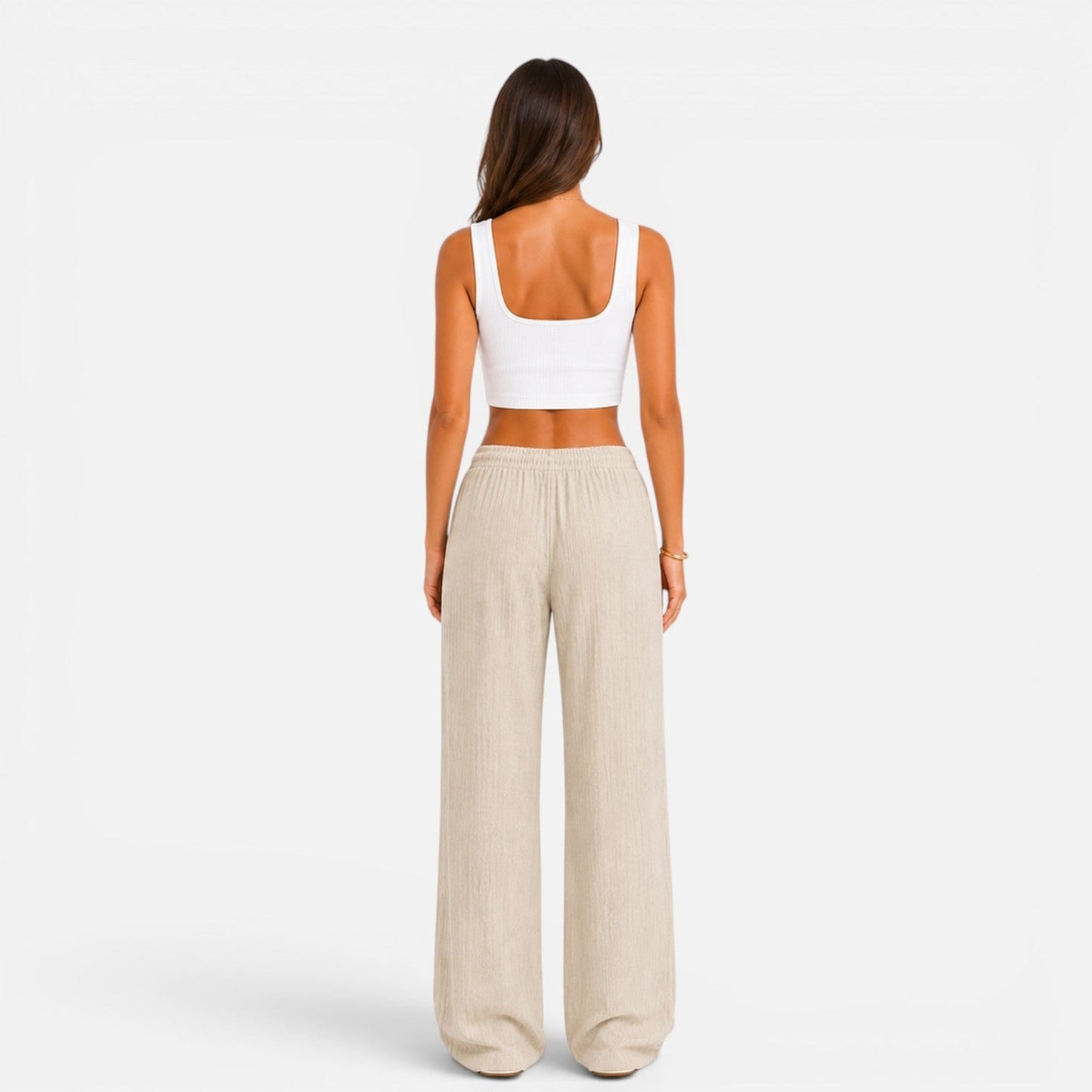 Da Donna Pantaloni Ampi Coulisse Vita Elasticizzata
