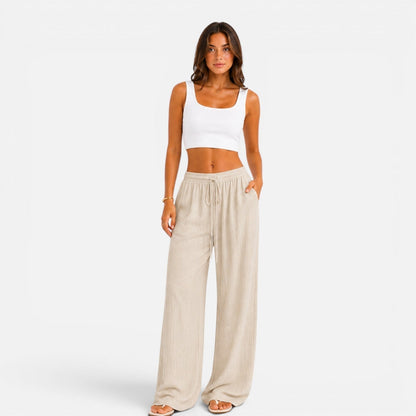 Da Donna Pantaloni Ampi Coulisse Vita Elasticizzata